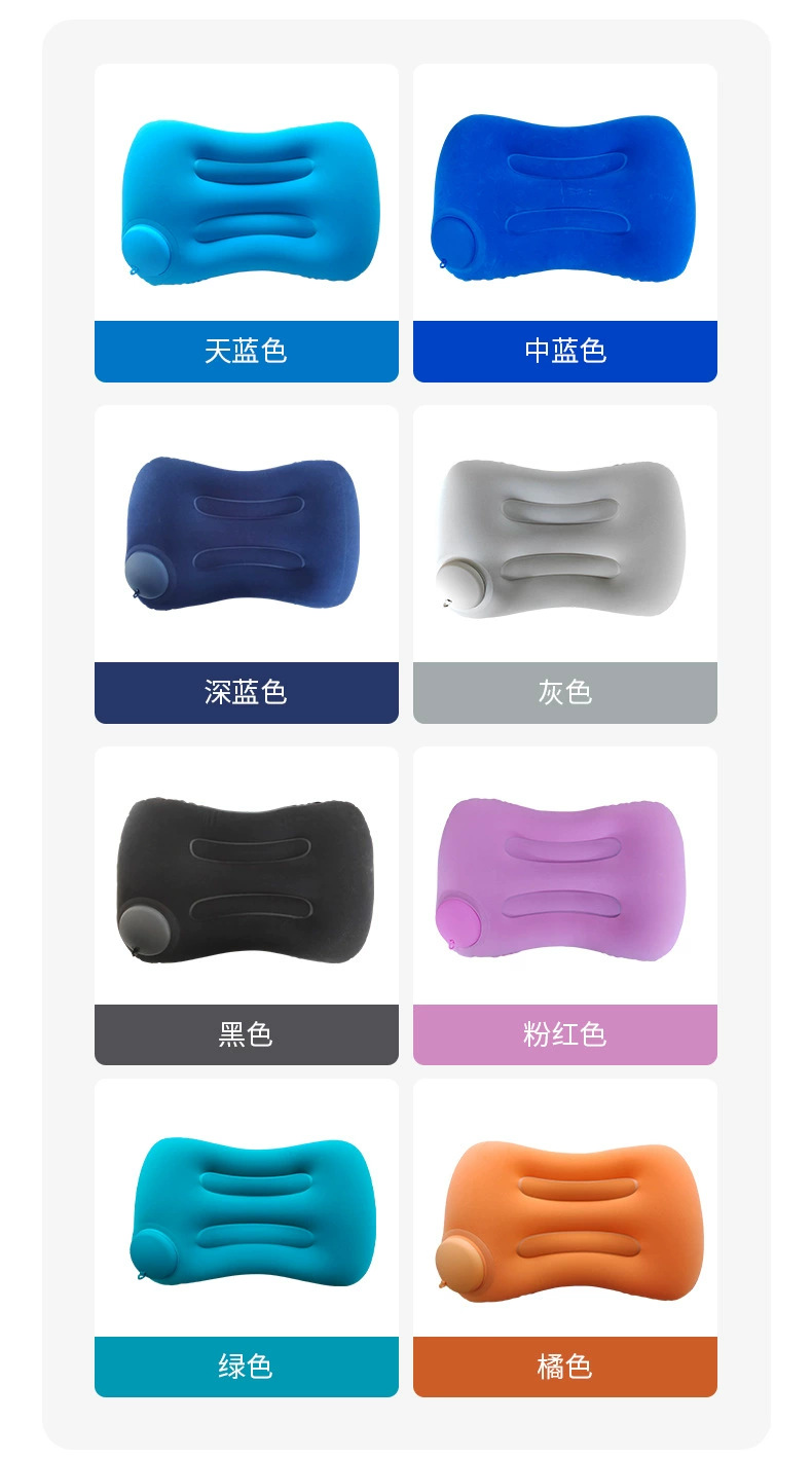 户外充气枕头可叠按压式旅行便携靠枕飞机高铁坐车腰垫睡觉神器详情8