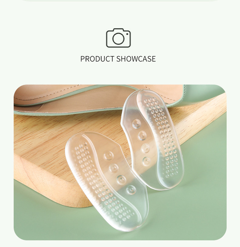 Silicone high heels with heel stickers to prevent the heels from falling off and the heels from rubbing against the feet. A great tool for transforming shoes into smaller ones. Sports leather shoes with half-size pads pic 16