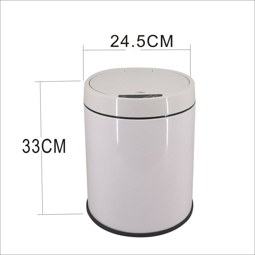 Stainless steel smart trash can with automatic sensing function for living room, office and home use. The kicking bucket can be used for gift storage with intelligent sensing pic 11