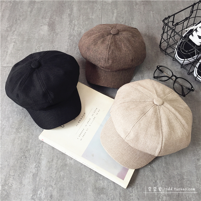 Korean version British artistic octagonal hat for women, retro and versatile Beret cap, casual painter hat, trendy newsboy hat for men pic 3