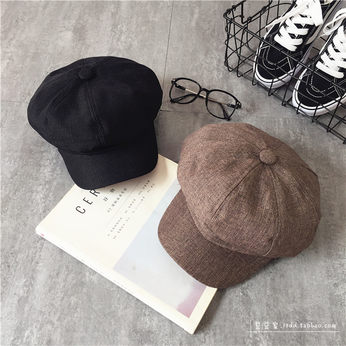 Korean version British artistic octagonal hat for women, retro and versatile Beret cap, casual painter hat, trendy newsboy hat for men pic 4