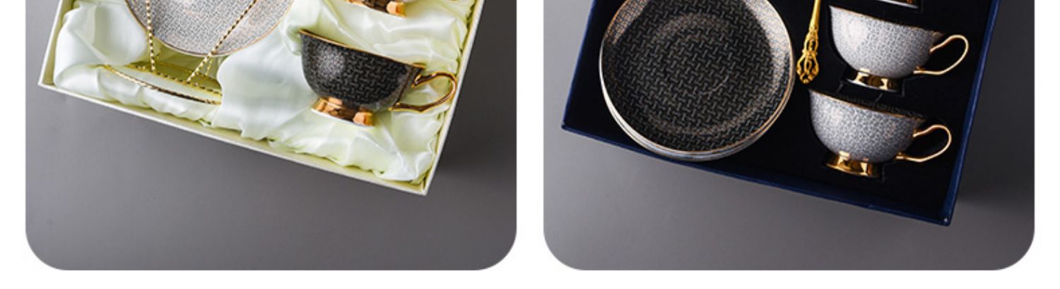 感高颜值骨瓷咖啡杯精致设计感小众陶瓷杯子杯碟礼盒套装详情14