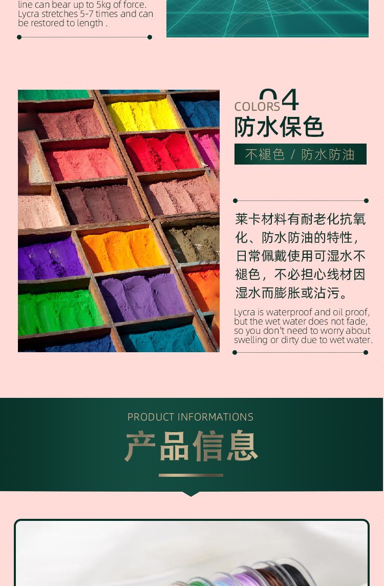 手串绳弹力水晶串珠串手链的牛筋穿珠子文玩线松紧耐磨皮筋绳子详情6