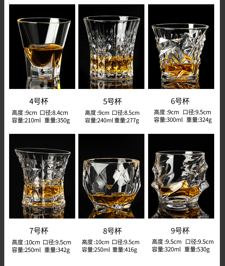 Bar KTV beer glasses, octagonal glasses, thickened whisky glasses, home creative crystal spirits glasses, spirits glasses pic 10