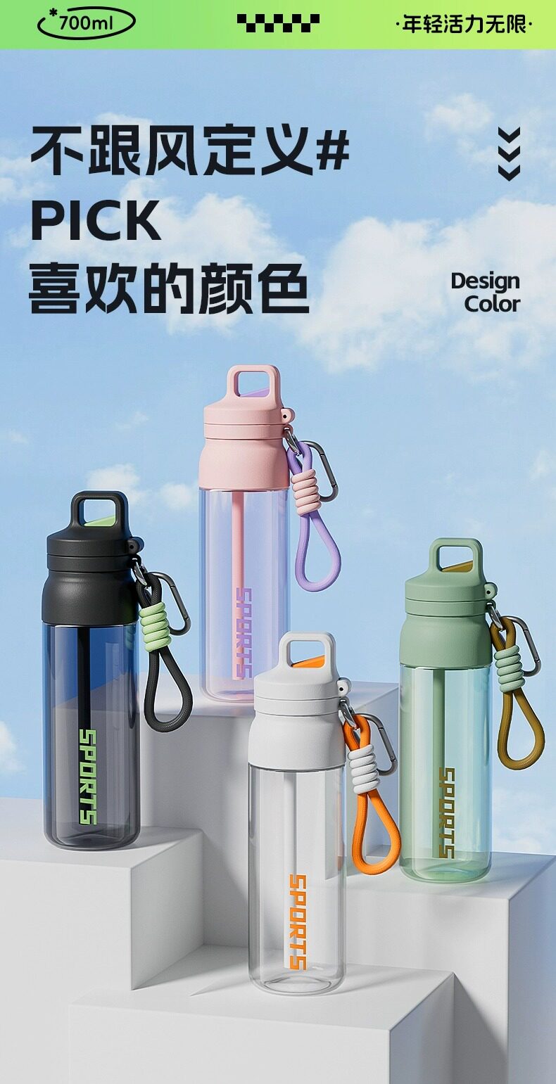 Imported Tritan material high-temperature resistant plastic cups, customized sports water cups, student water cups, and special straw cups for school pic 6