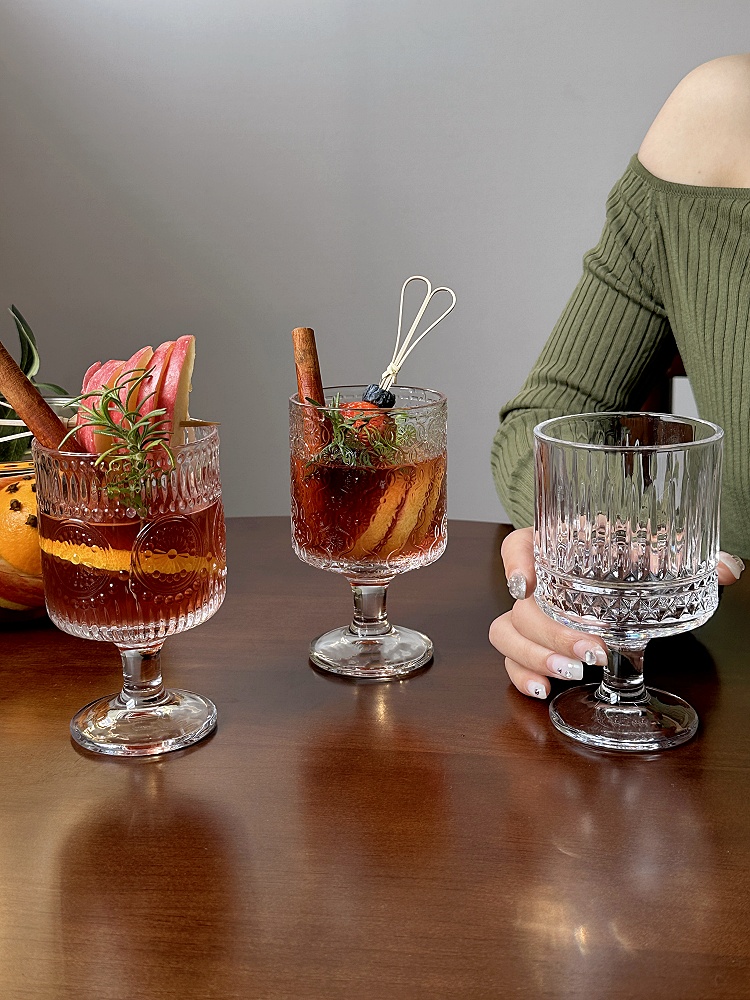 热红酒杯圣诞鸡尾酒太阳花高脚杯高颜值微醺煮酒喝洋酒杯玻璃杯子详情2