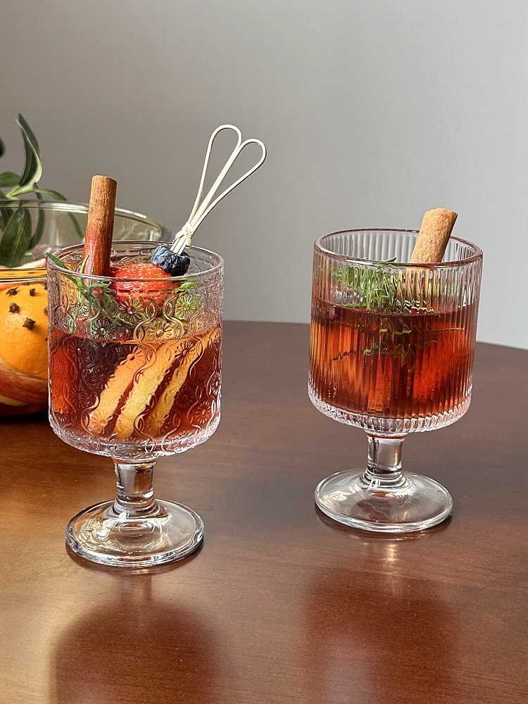 热红酒杯圣诞鸡尾酒太阳花高脚杯高颜值微醺煮酒喝洋酒杯玻璃杯子详情9