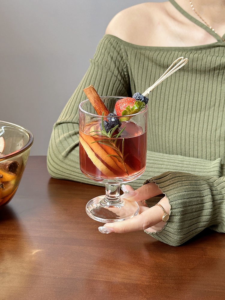 热红酒杯圣诞鸡尾酒太阳花高脚杯高颜值微醺煮酒喝洋酒杯玻璃杯子详情12