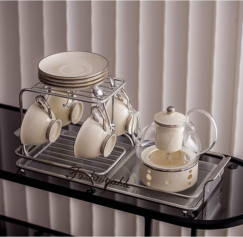 6S Light Luxury heat-resistant glass Flower teapot, herbal tea set, Fruit Teapot set, afternoon tea teapot, tea cups, household items pic 4
