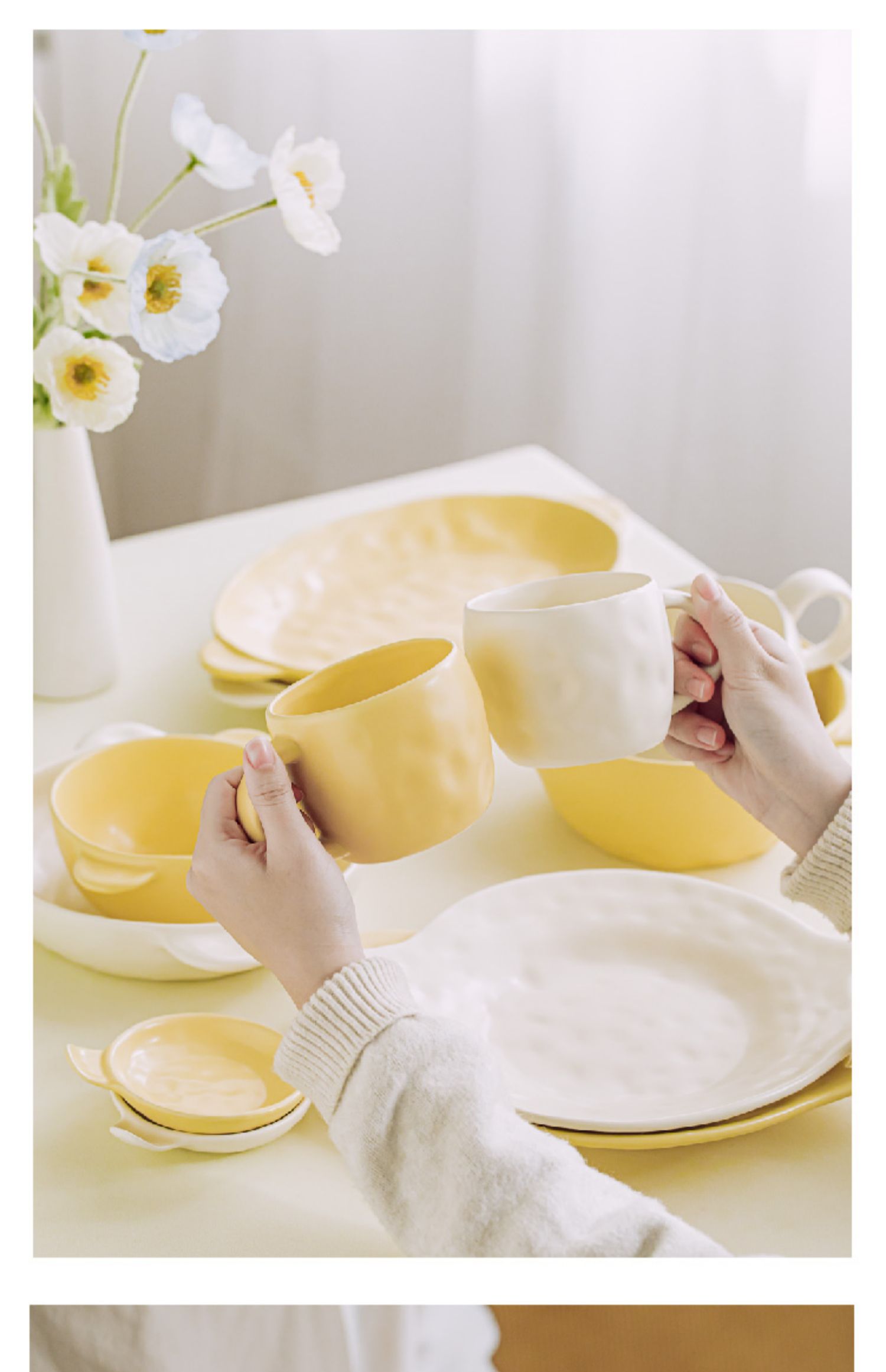 碗盘套装家用陶瓷碗面汤碗一人食手捏餐具平盘深烤盘碟子盘子详情30