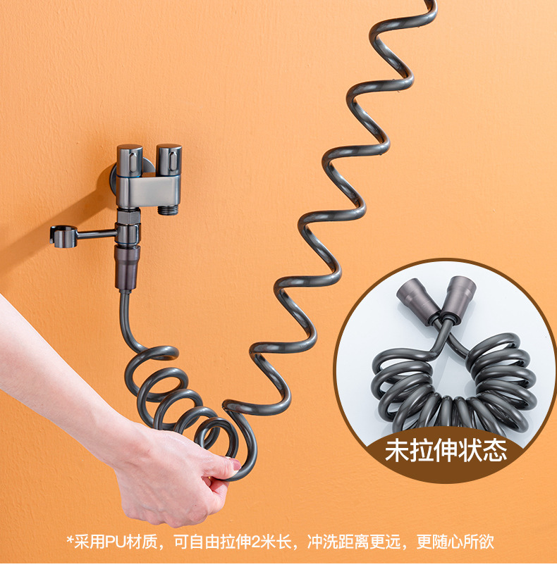 马桶伴侣喷枪双控一进二出水龙头马桶冲洗喷枪妇洗器冲水枪伴侣详情10