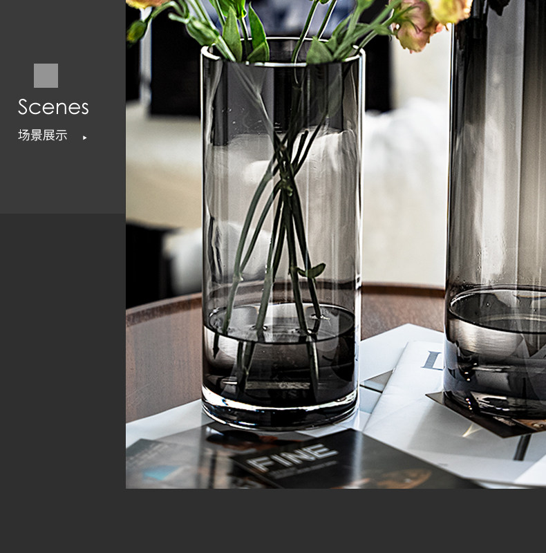 Factory direct sales of glass vases, modern and simple home decorations, vases for living rooms, bedrooms, hotels and model rooms pic 11