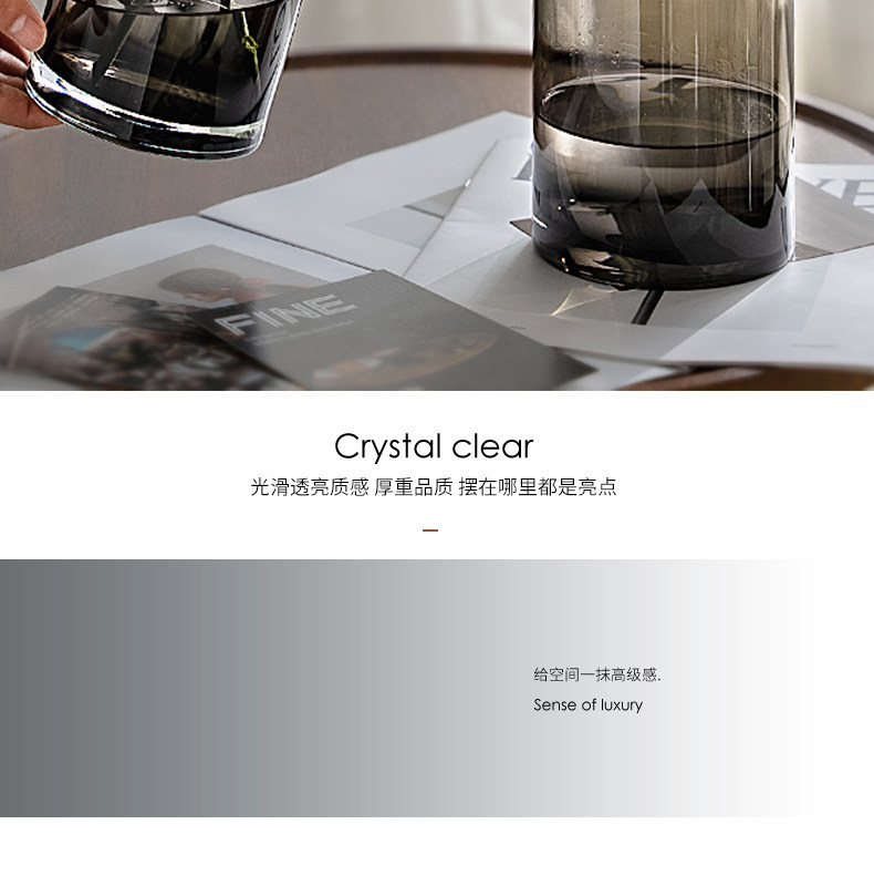 Factory direct sales of glass vases, modern and simple home decorations, vases for living rooms, bedrooms, hotels and model rooms pic 3