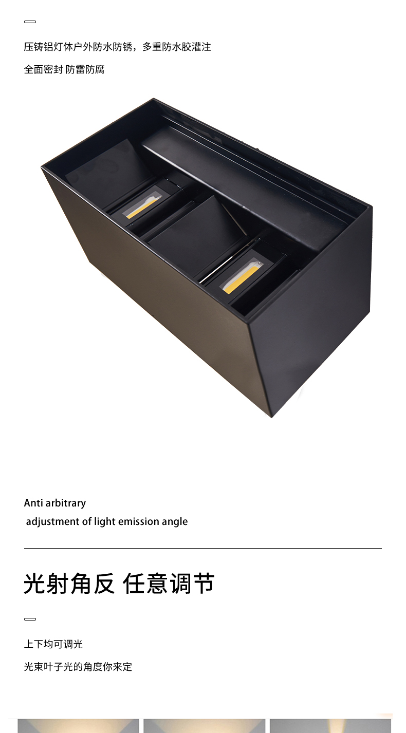 跨境led户外壁灯防水可调感应灯室外庭院洗墙灯花园阳台氛围墙灯详情3
