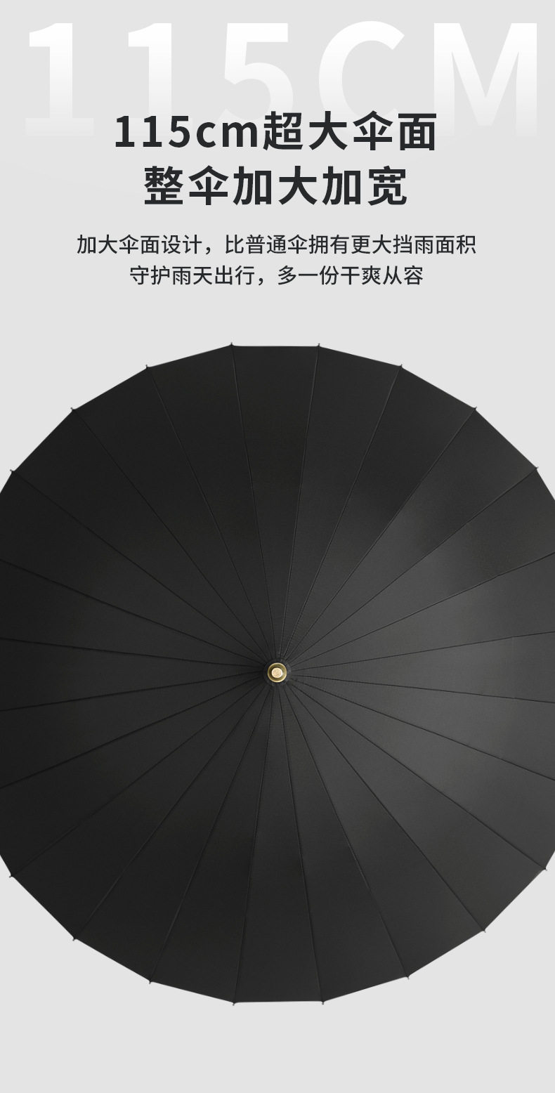 国潮红伞结婚喜庆用8骨自动雨伞长杆加大双人撑结实耐用抗风暴雨二用详情5