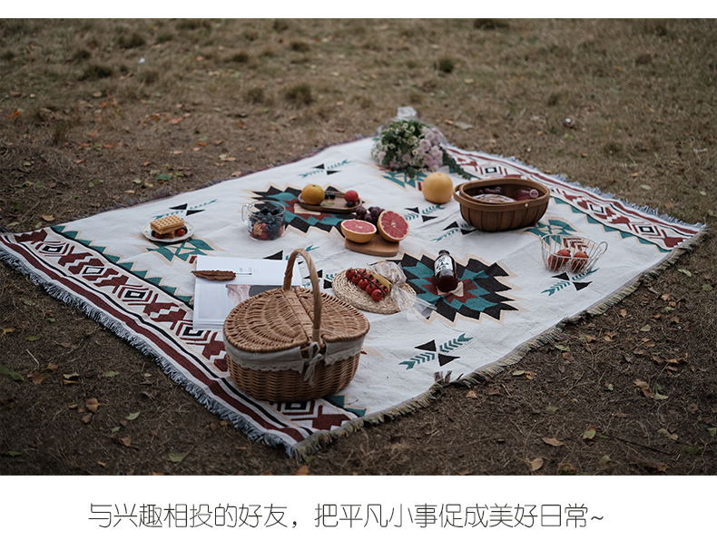 野餐垫防潮垫加厚ins风户外地垫露营野餐布波西米亚地毯blanket详情16