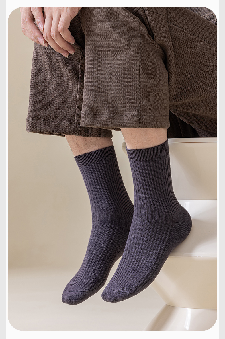 袜子男款纯棉中筒袜秋冬双针防臭保暖全棉男袜男士抗菌长袜棉袜男详情24