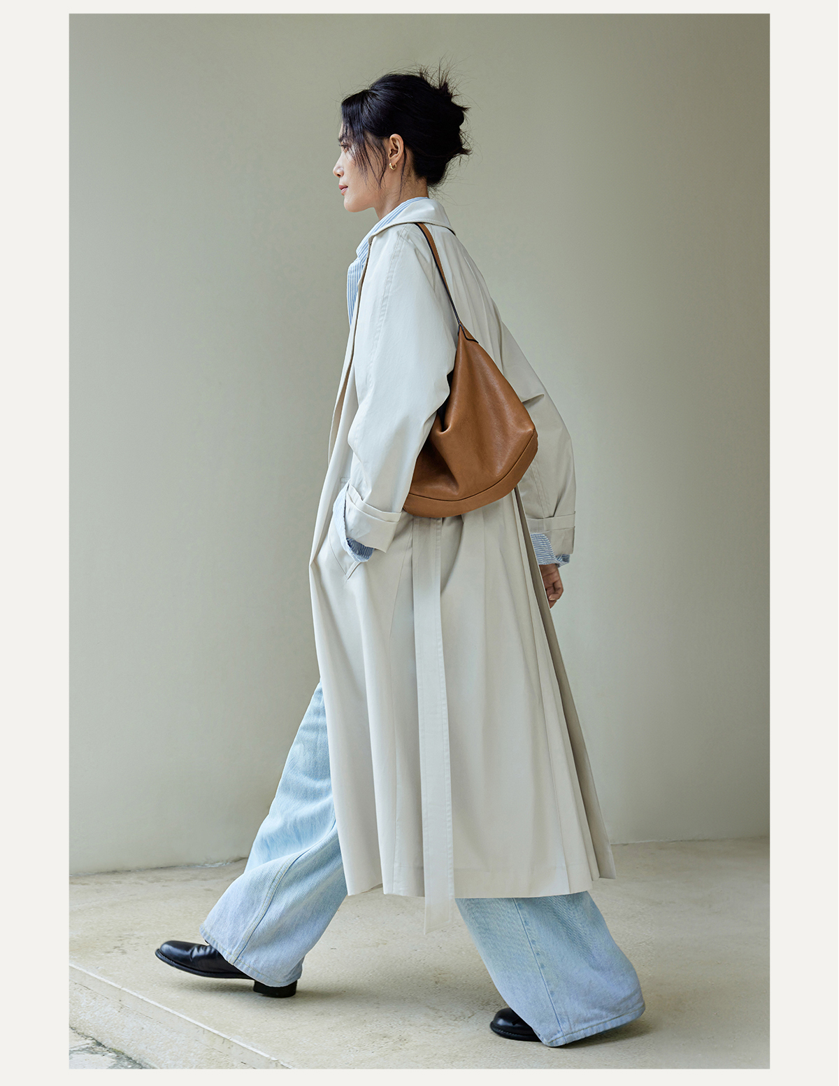 裘真植鞣牛皮腋下经典hobo包百搭休闲单肩斜挎通勤包真皮饺子包女详情18