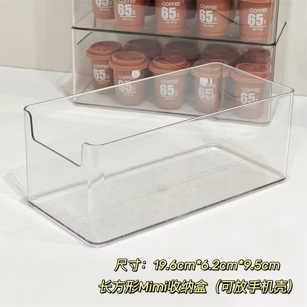 Desktop storage box, acrylic cosmetics transparent basket, dormitory facial mask drawer, organizing box, snack and sundries shelf pic 4