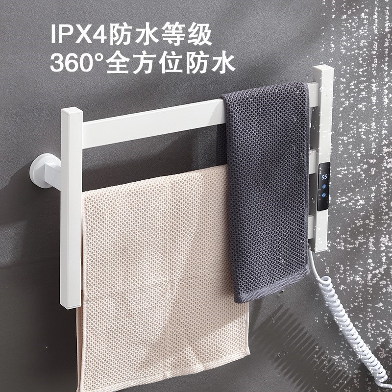 Cross-border Amazon smart electric towel rack, heating and constant-temperature bathroom during the return of the south wind, no need for drilling, bathroom bath towel rack Application Scenario