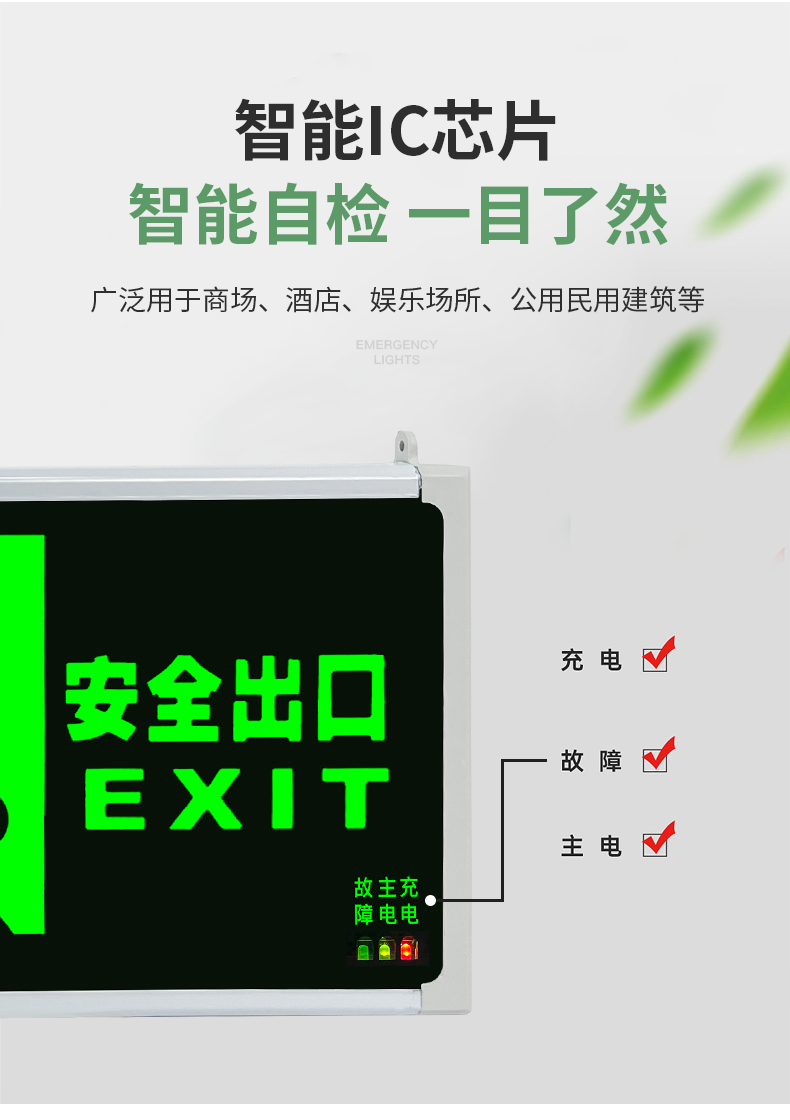 安全出口指示灯疏散标志牌消防应急照明A型36V集中智能型24V详情8