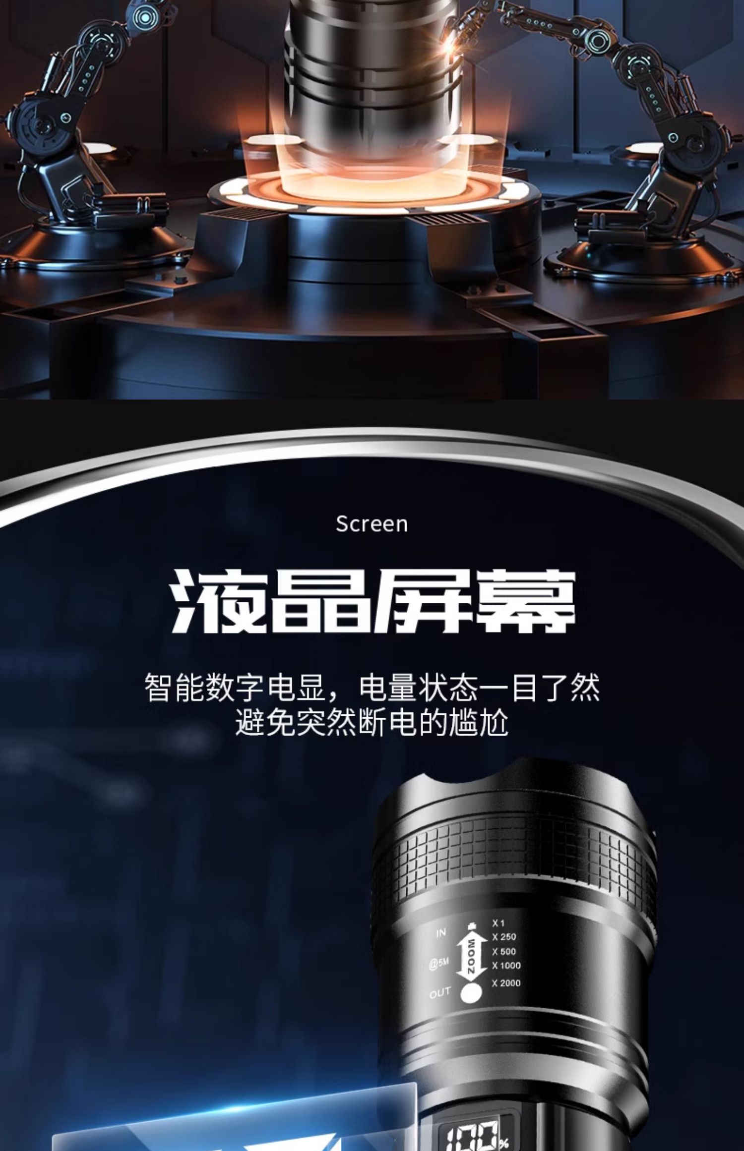 手电筒强光可充电式户外超亮远射小型迷你便携家用耐用儿童led灯详情2