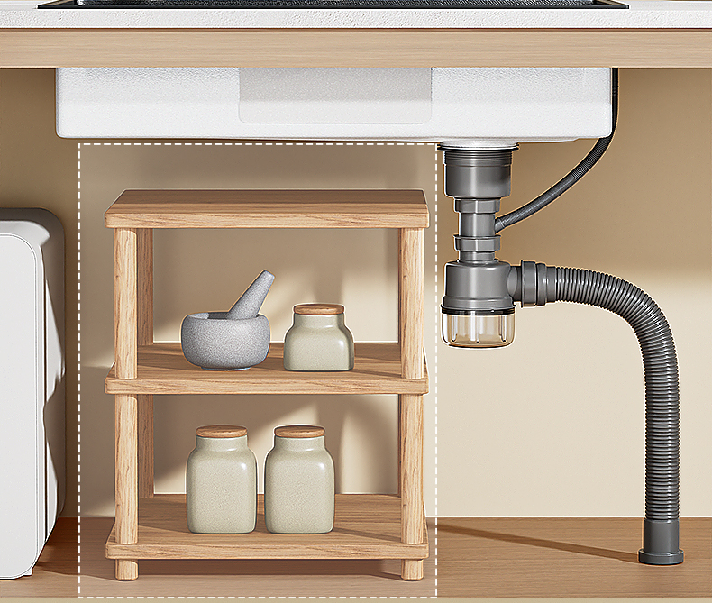 Cross-border customized sink, large single trough, millet grains, 304 stainless steel kitchen sink, bowl and sink, upper, middle and lower basins pic 17