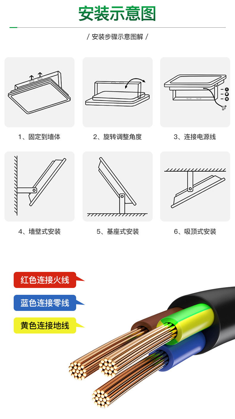 Jiangnan Yaming led floodlights, outdoor waterproof and lightning protection lighting, sign spotlights, ultra-bright street lamps, sports fields and warehouses pic 9