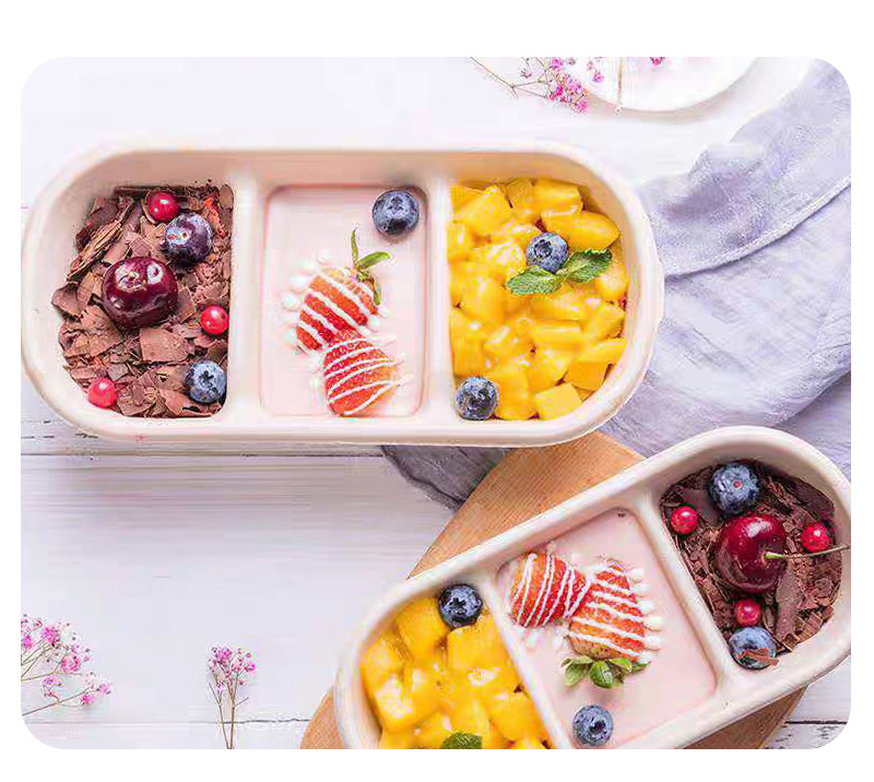 日式蘸酱麻薯三味蛋糕便当盒下午茶多格野餐打包盒轻食盒三格餐盒详情14