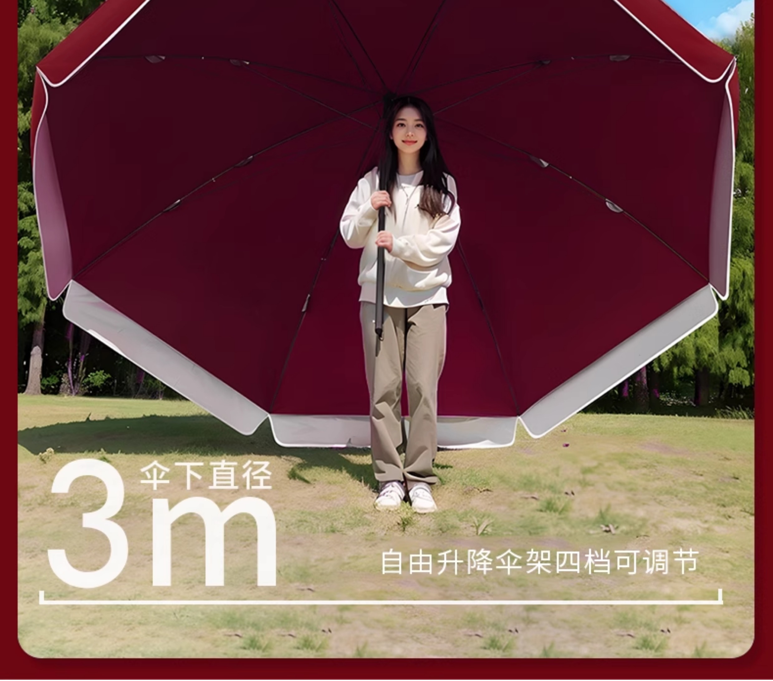 Custom-made large outdoor sunshade umbrellas, wholesale courtyard umbrellas, printed advertising umbrellas, stall umbrellas, double-layer sun protection umbrellas pic 9