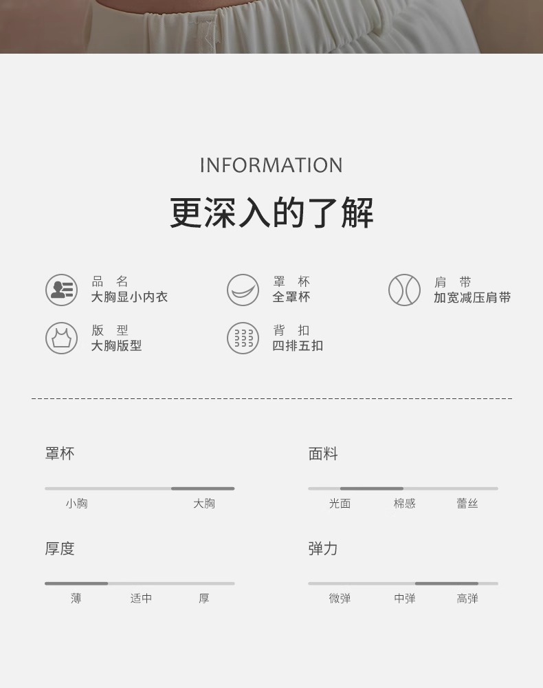 跨境调整型内衣女大胸显小文胸防下垂大码无痕收副乳女士胸罩聚拢详情11