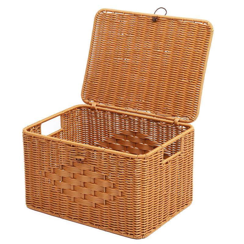 Household living room snack, toy, book, sundries sorting and storage basket, large-capacity clothes storage basket, rattan imitation handcrafted Application Scenario