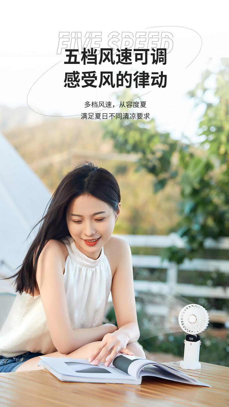 2025 New usb handheld fan with digital display folding aromatherapy desktop mini portable outdoor cool mini pic 8