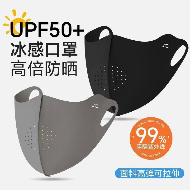 Hyaluronic acid ice silk sun protection mask for women, high school appearance level, summer UV protection, eye protection corner breathable three-dimensional mask for men pic 7