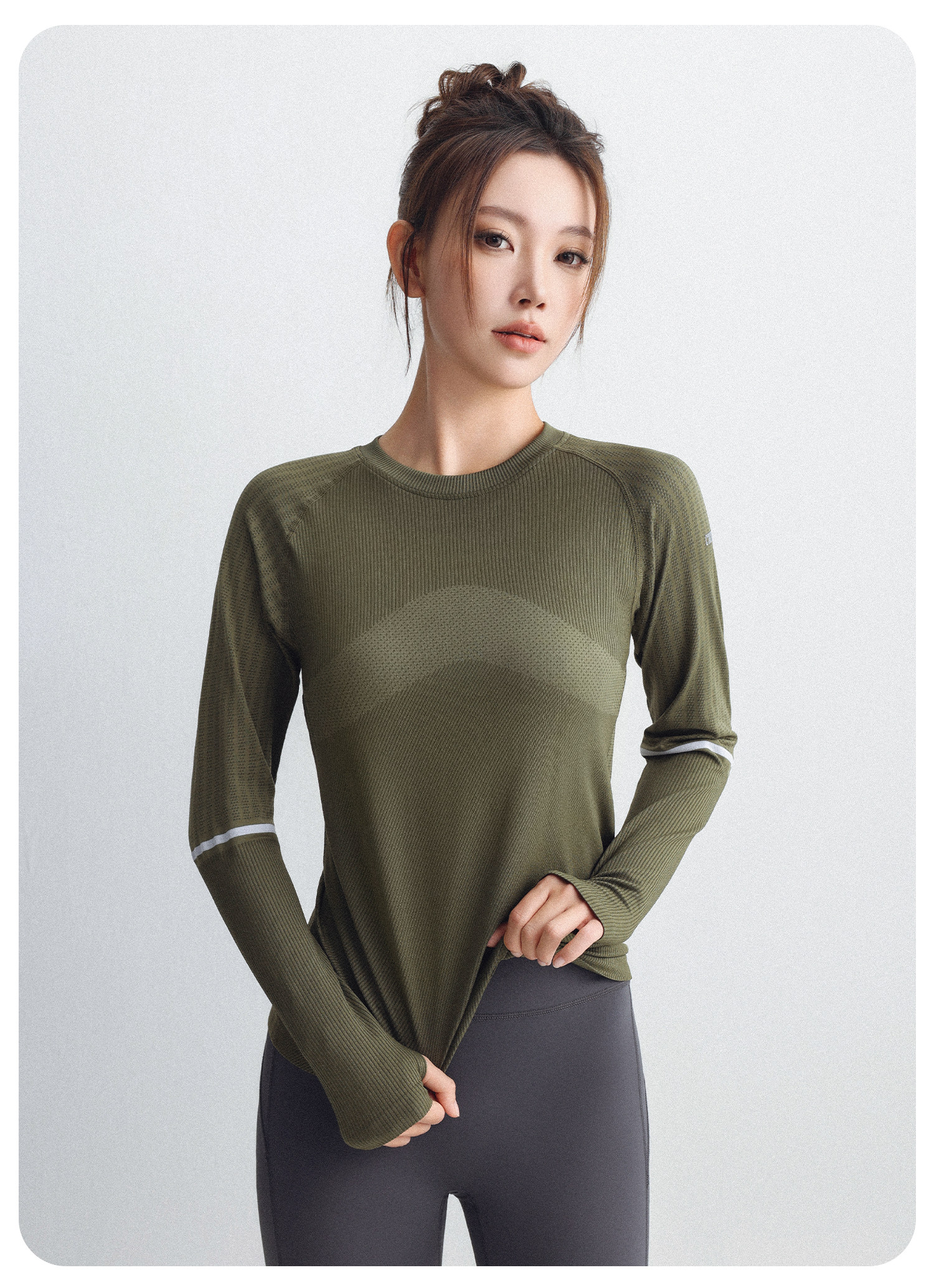 Pilates yoga wear for women, slimming, elastic, breathable, long-sleeved, quick-drying exercise and fitness wear pic 11