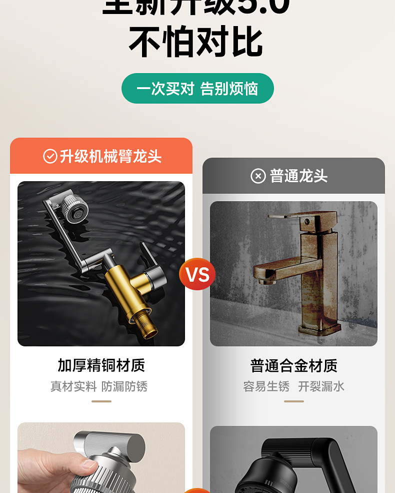 轻奢机械臂万向水龙头洗脸面盆洗手盆卫生间万向冷热水台上家用详情3