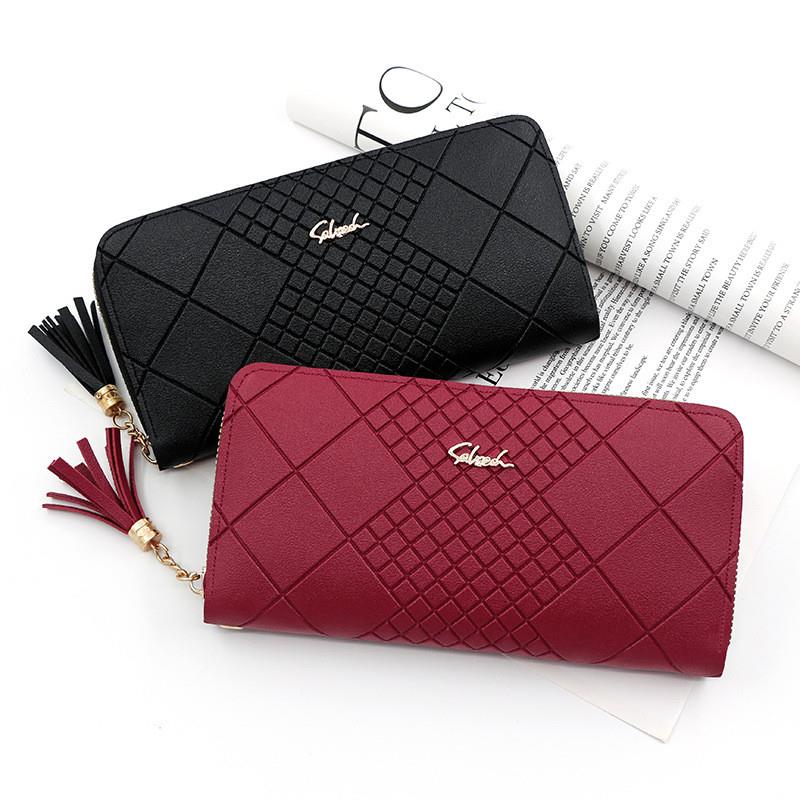 Zipper Money Coin Purse   Holder Long PU Leather Cl
