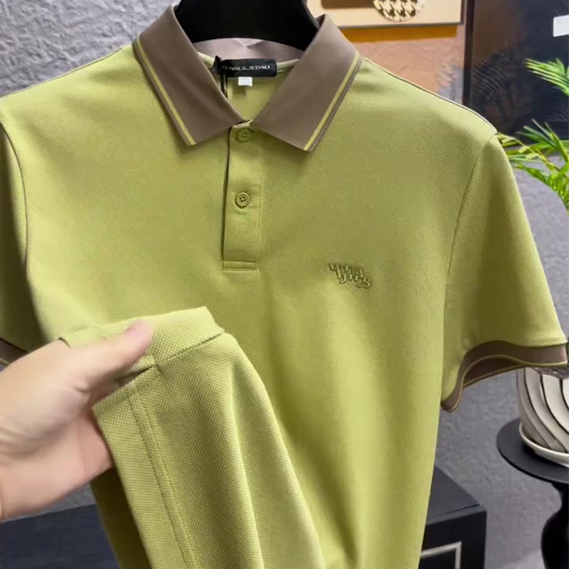 轻奢男装大码潮牌男士夏季个性百搭宽松时尚简约商务休闲风短袖