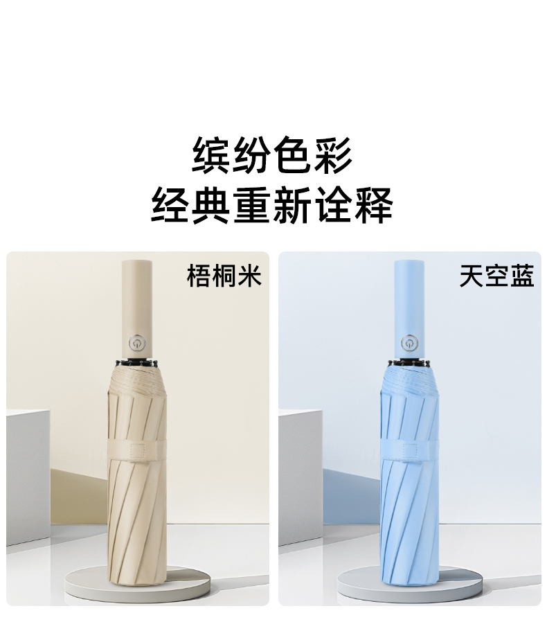 全自动抗雨伞加大加厚叠男士晴雨两用太阳伞女一键加固黑色手动详情12