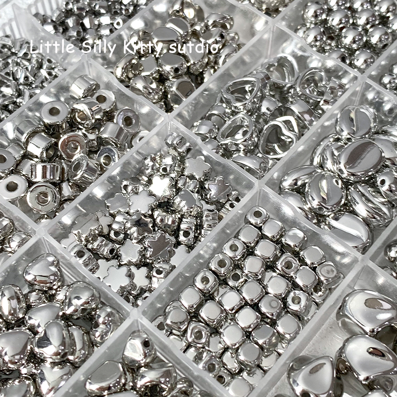 Versatile and affordable silver ccb star heart square irregular spacer bead diy beaded bracelet necklace accessory material pic 4