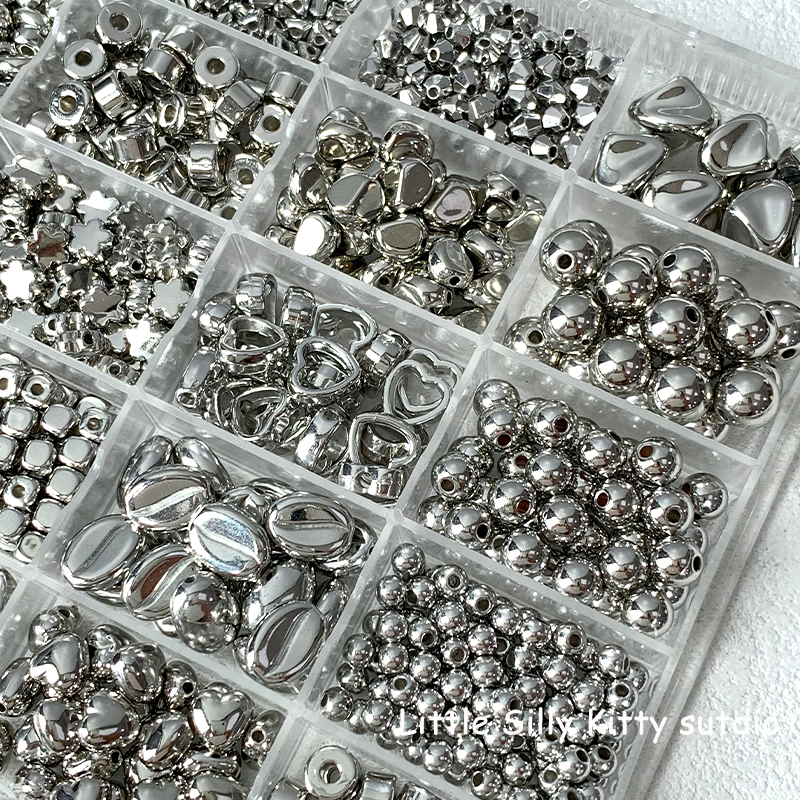 Versatile and affordable silver ccb star heart square irregular spacer bead diy beaded bracelet necklace accessory material pic 3