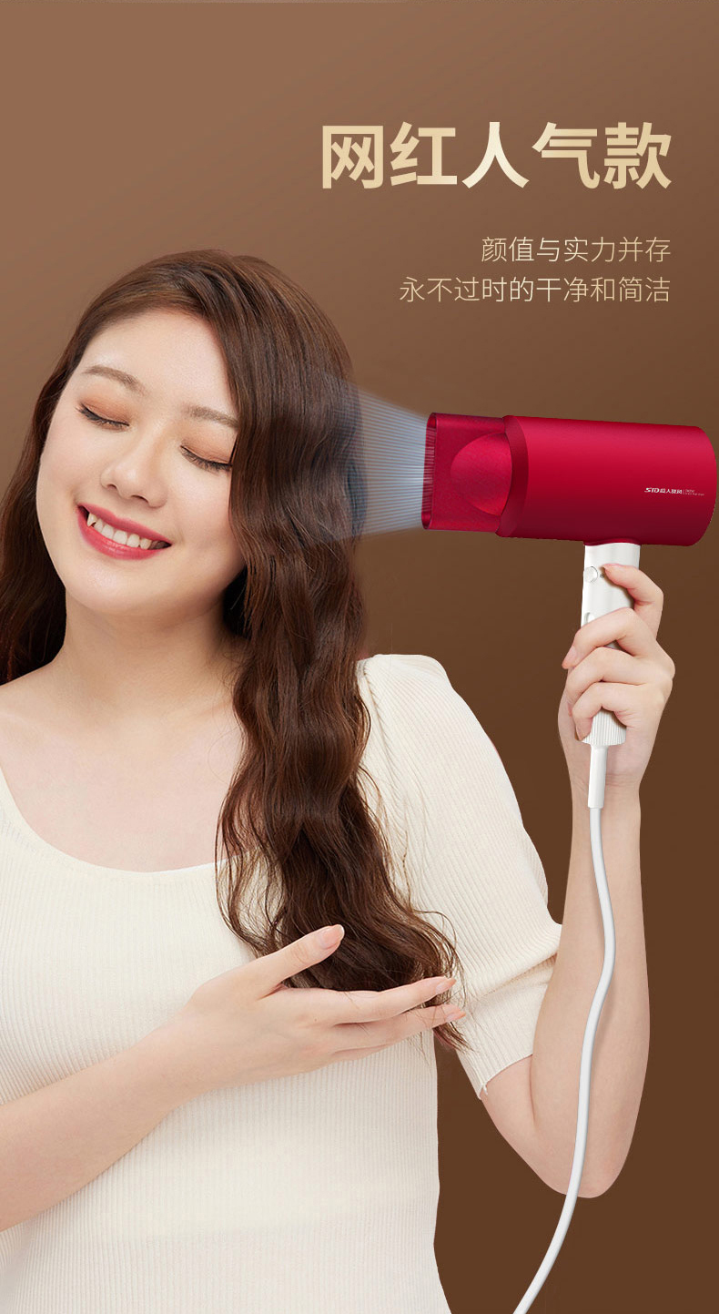 超人电吹风机家用大功率便携大风力负离子专业理发店吹风筒RD1650详情3