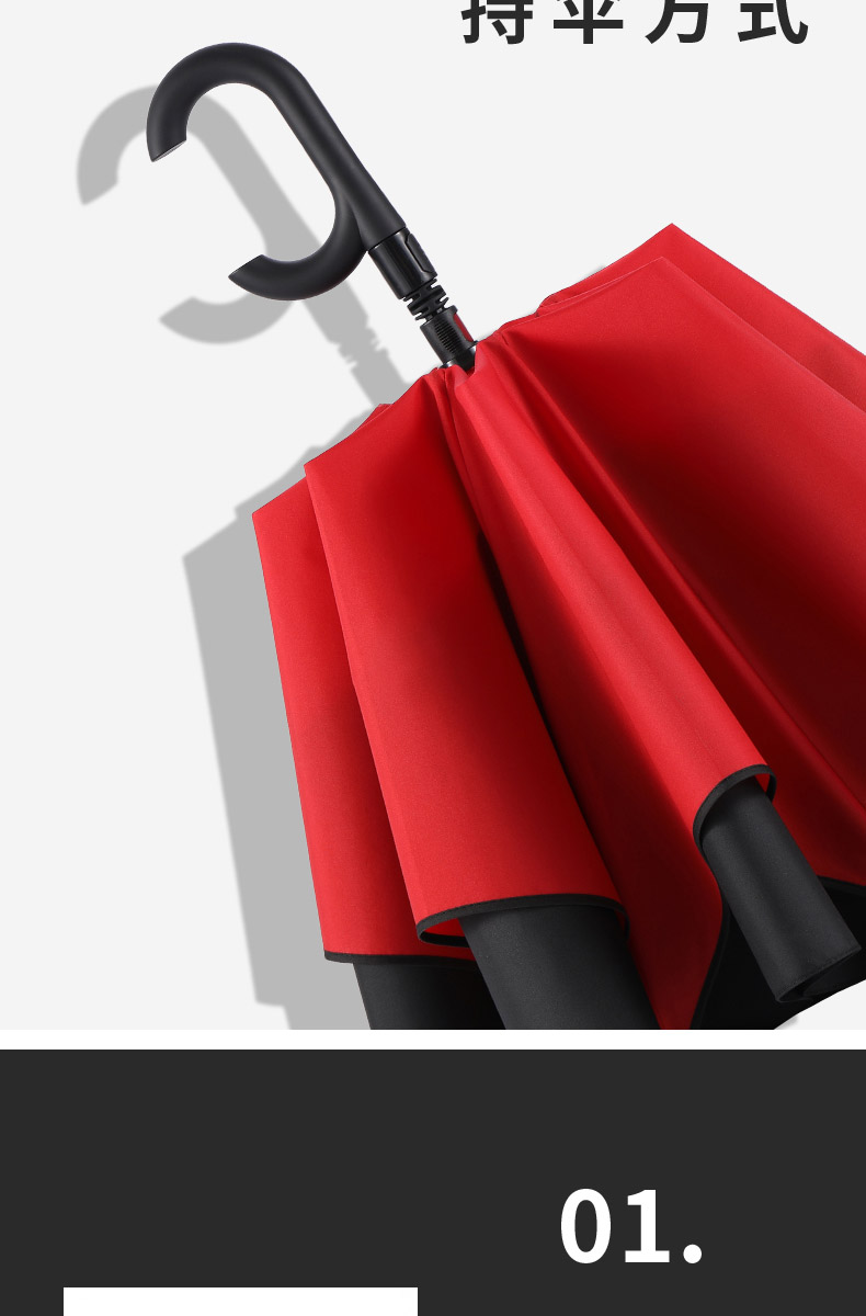 A5L晴雨两用雨伞反向伞s长柄全自动双层三折叠男女超大汽车用2人详情4