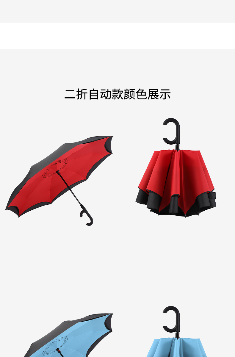 A5L晴雨两用雨伞反向伞s长柄全自动双层三折叠男女超大汽车用2人详情17