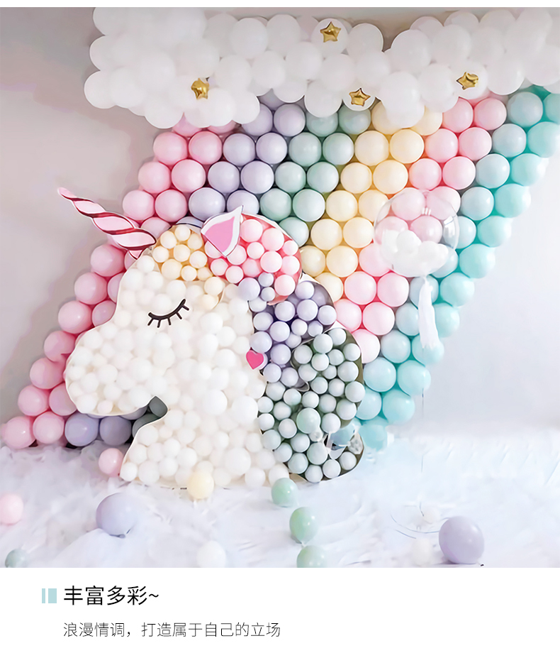 加厚马卡龙色气球结婚庆礼汽球装饰场景布置儿童100个装生日派对详情4