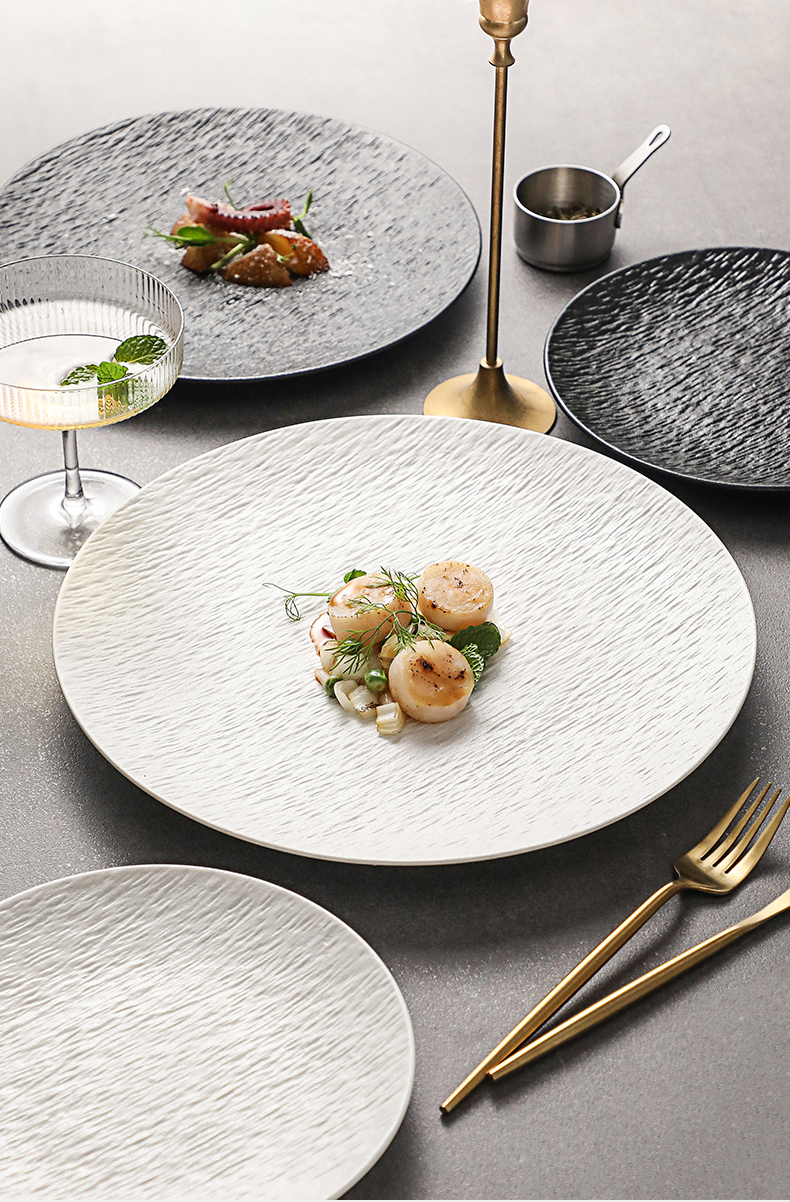 陶瓷牛排餐盘高级感西餐盘子圆形盘家用牛扒盘意面盘酒店个性菜盘详情8