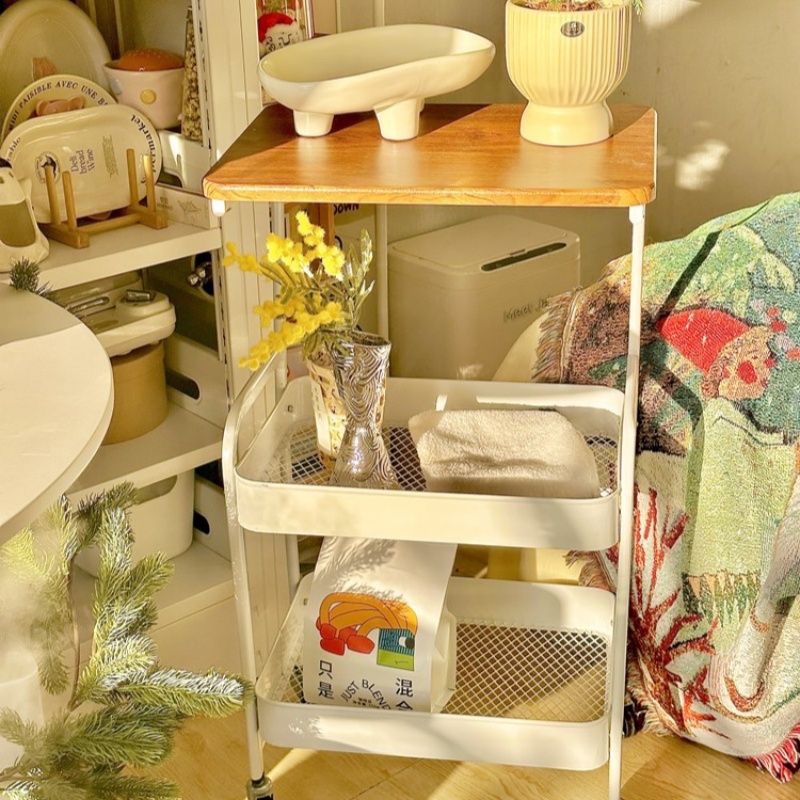 ins风可移动沙发带桌板多层边几客厅水杯书架玩具零食推车收纳架