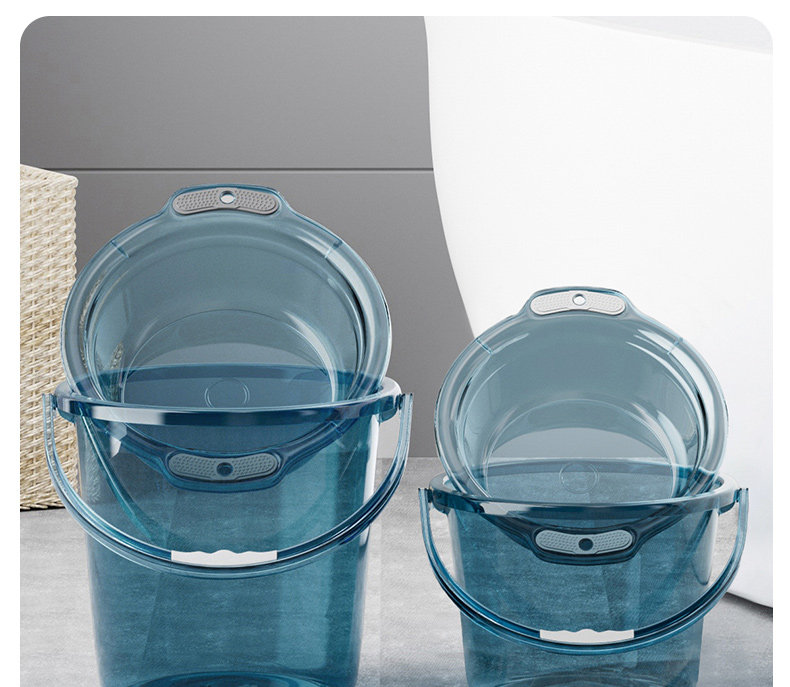 Thickened plastic buckets for household water storage, hand-held small buckets for laundry, and transparent round buckets with LIDS for student dormitories pic 18