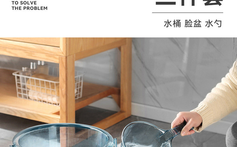 Thickened plastic buckets for household water storage, hand-held small buckets for laundry, and transparent round buckets with LIDS for student dormitories pic 7