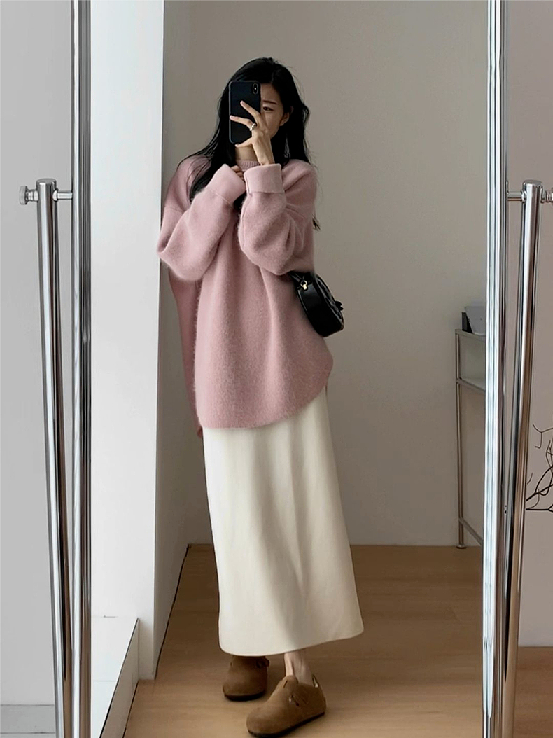 红色穿搭圣诞毛衣女外套加厚秋冬季2022年新款慵懒风软糯针织上衣详情9